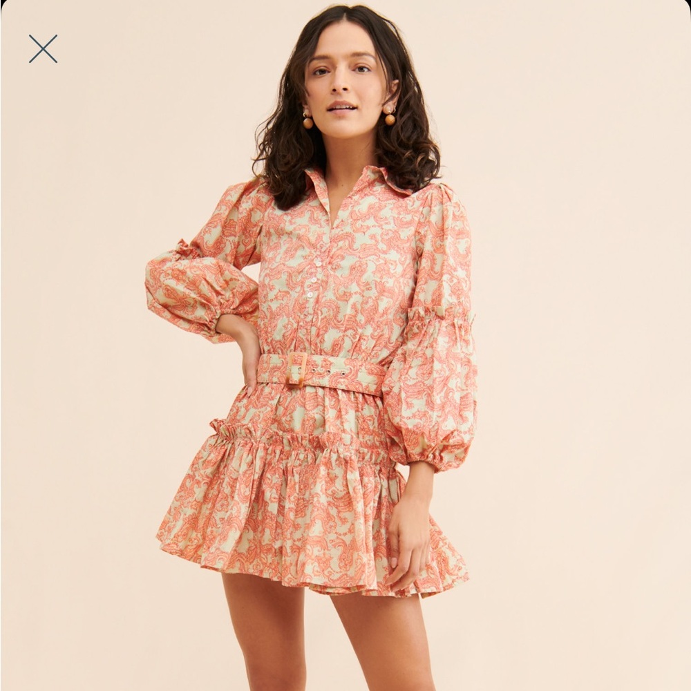 Lusana Lucia Dress – Bohemian Paisley Midi with V-Neck - Picture 2 of 6